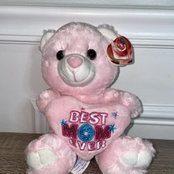 CALPLUSH “BEST MOM EVER “ 7” Plush Tedybear, New Whit Tags