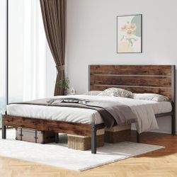 Queen Size Bed Frame W/ Headboard