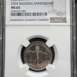 1972 Jersey S50P 50P Elizabeth II Coin NGC MS65
