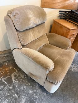Beige Fabric Recliner Chair