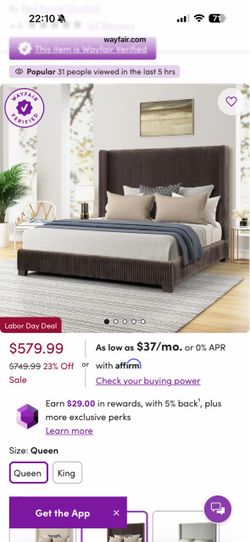 Queen Brown Bed Frame