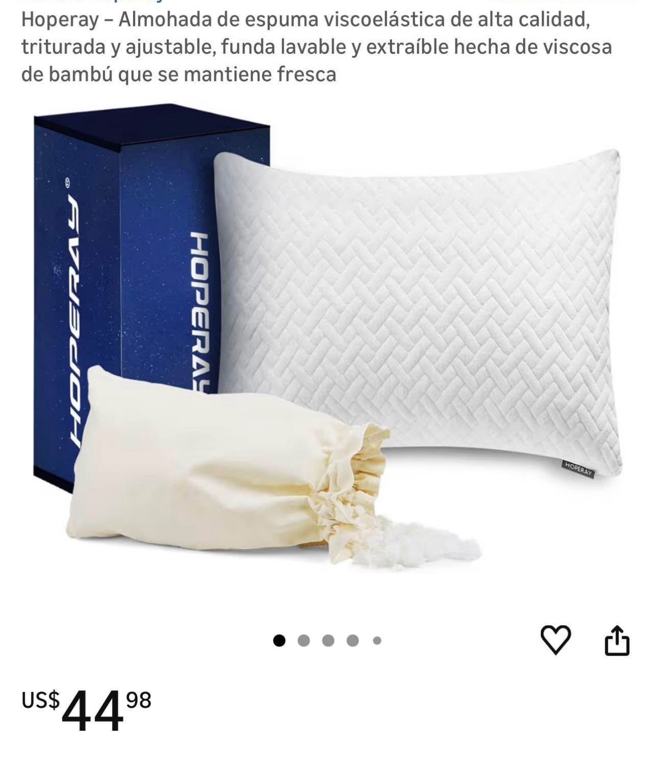 Hoperay Bed Neck Pillows for Sleeping - Shredded Memory Foam