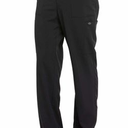 Men’s Black Pants Scrubs, Dickies Brand, 2 Pairs