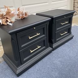 🥂Elegant Black American Of Martinsville Nightstands 