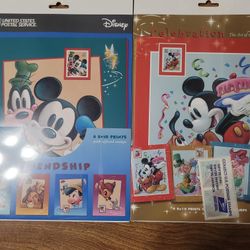 The Art Of Disney Prints / Posters - Friendship & Celebration - Pristine Condition - BONUS 4 FIRST DAY OF ISSUE ( With Affixed Stamps)-Both Sealed!