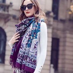 Luxurious Extra Large 100% Australia Fine Wool Shawls /Scarf-96inx43in