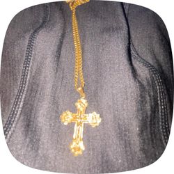 Gold chain with cross