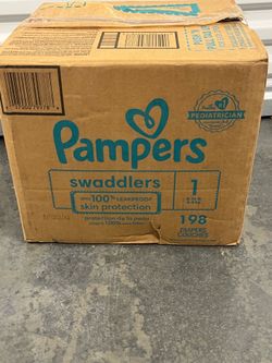 Pampers Swaddlers Size 1 Basic Disposable Diapers 198 Count Unisex