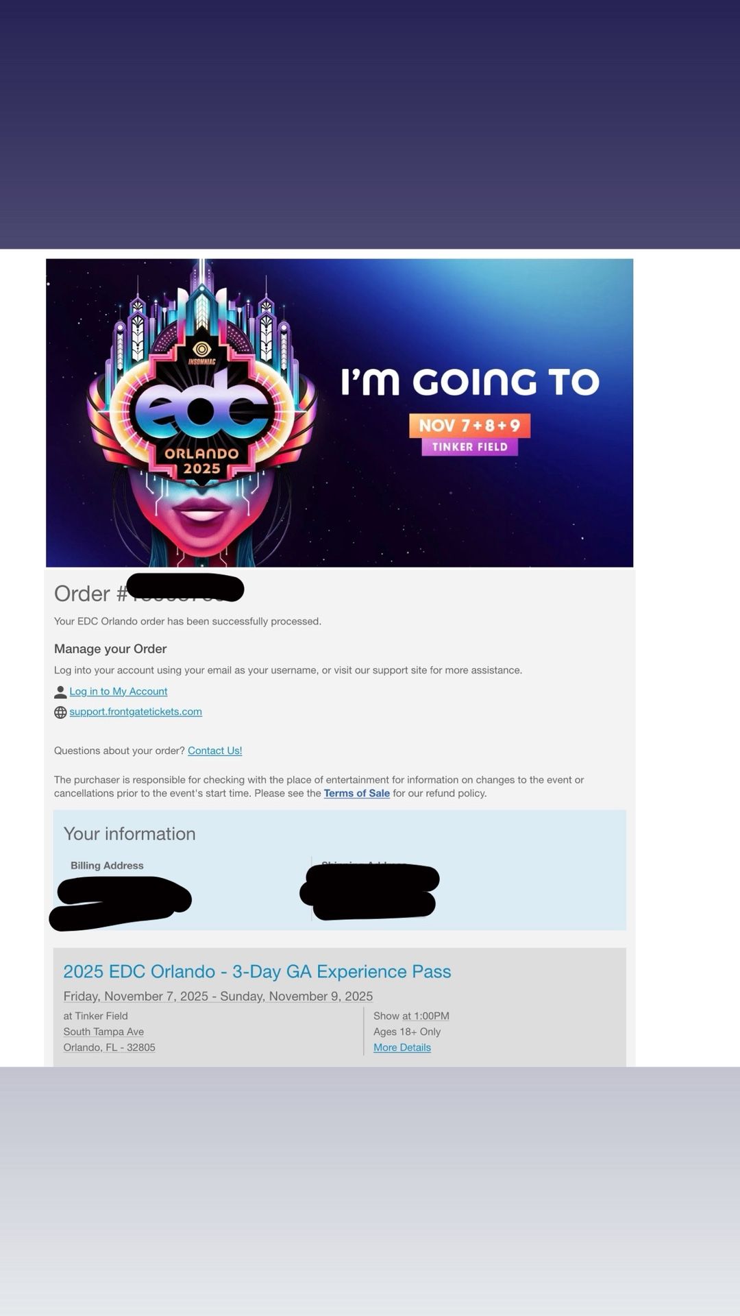 EDC GA 3 DAY PASS