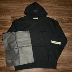 Mens Large Black Fear Of God Essentials Hoodie