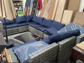 Assembled New 10 Pcs Outdoor Patio Furniture Set Wicker Rattan Patio Conversation Set
