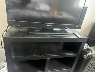TV Stand With Shelves Black