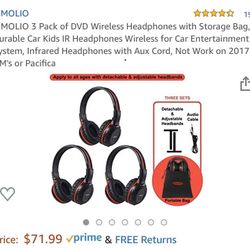Simolio 3-pack DVD Wireless headphones. NIB