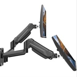 BONTEC Dual Monitor Wall Mount for 13-32 Inch Screens, Height Adjustable Gas Spring Arm with Tilt, Swivel & Rotate, Hold Up to 19. NEW