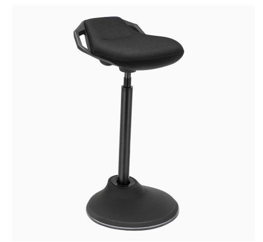 Standing Desk Chair, Adjustable Ergonomic Standing Stool, 23.6"-33.3", Swivel Sitting Balance Chair, Anti-Slip Bottom Pad, Black