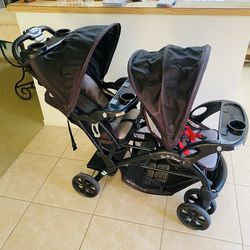 double baby stroller   see description