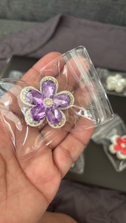 Purple Crystal Flower beads for pen for DYI crafts for keychains