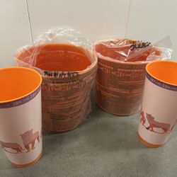 AMC Disney MUFASA The Lion King TWO SETS of Popcorn Buckets Lights Up Cups Combo