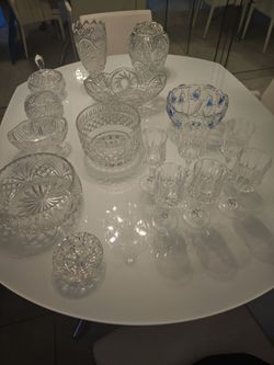Cut Crystal Glassware Collection – Bowls, Vases & Stemware