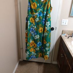 Green Dress With Flowers