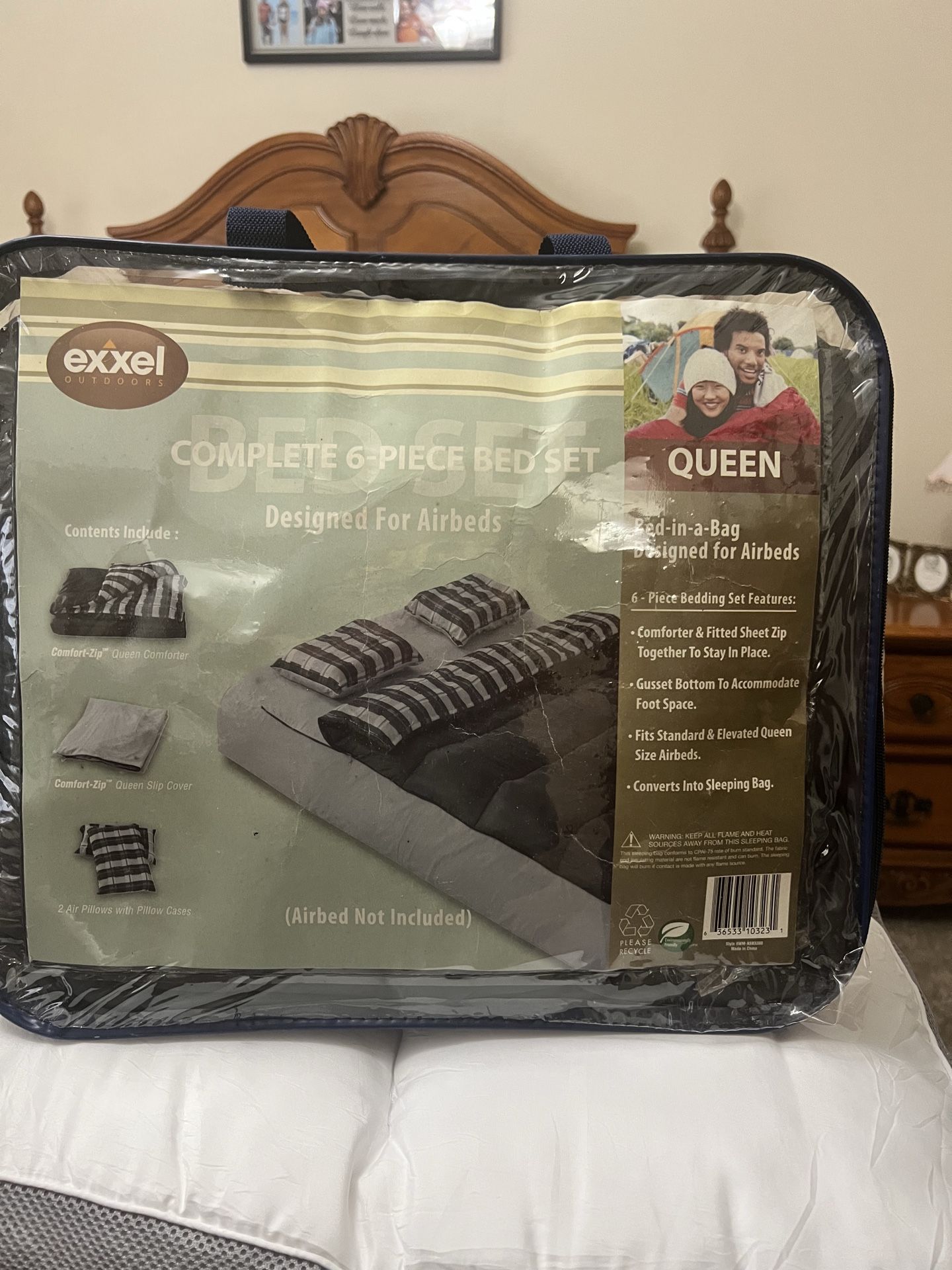 Inflatable mattress cover/sleeping bag in one