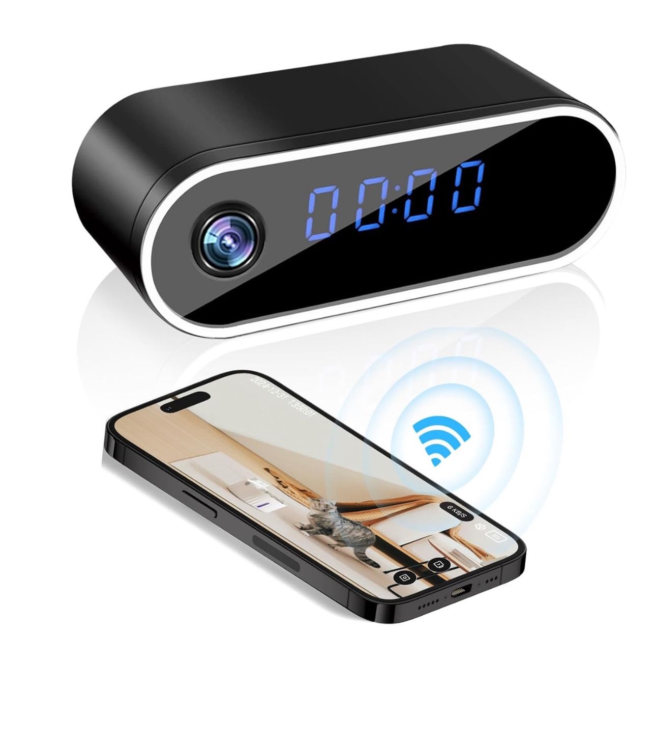 Indoor WiFi Clock With Security Camera