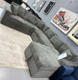 MODERN GRAY SECTIONAL – CHAIRS + STORAGE INCLUDED! 