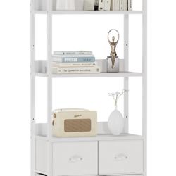 New! White Display Cabinet/bookshelf With Drawers