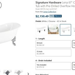 Signature Hardware Cast Iron Tub