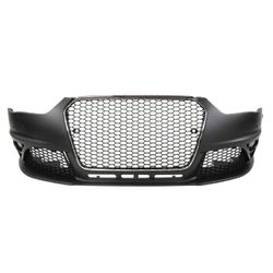 For 13-16 Audi B8.5 A4 RS4 Style Front Bumper w/Fog Lamp & Chrome Grille w/ PDC