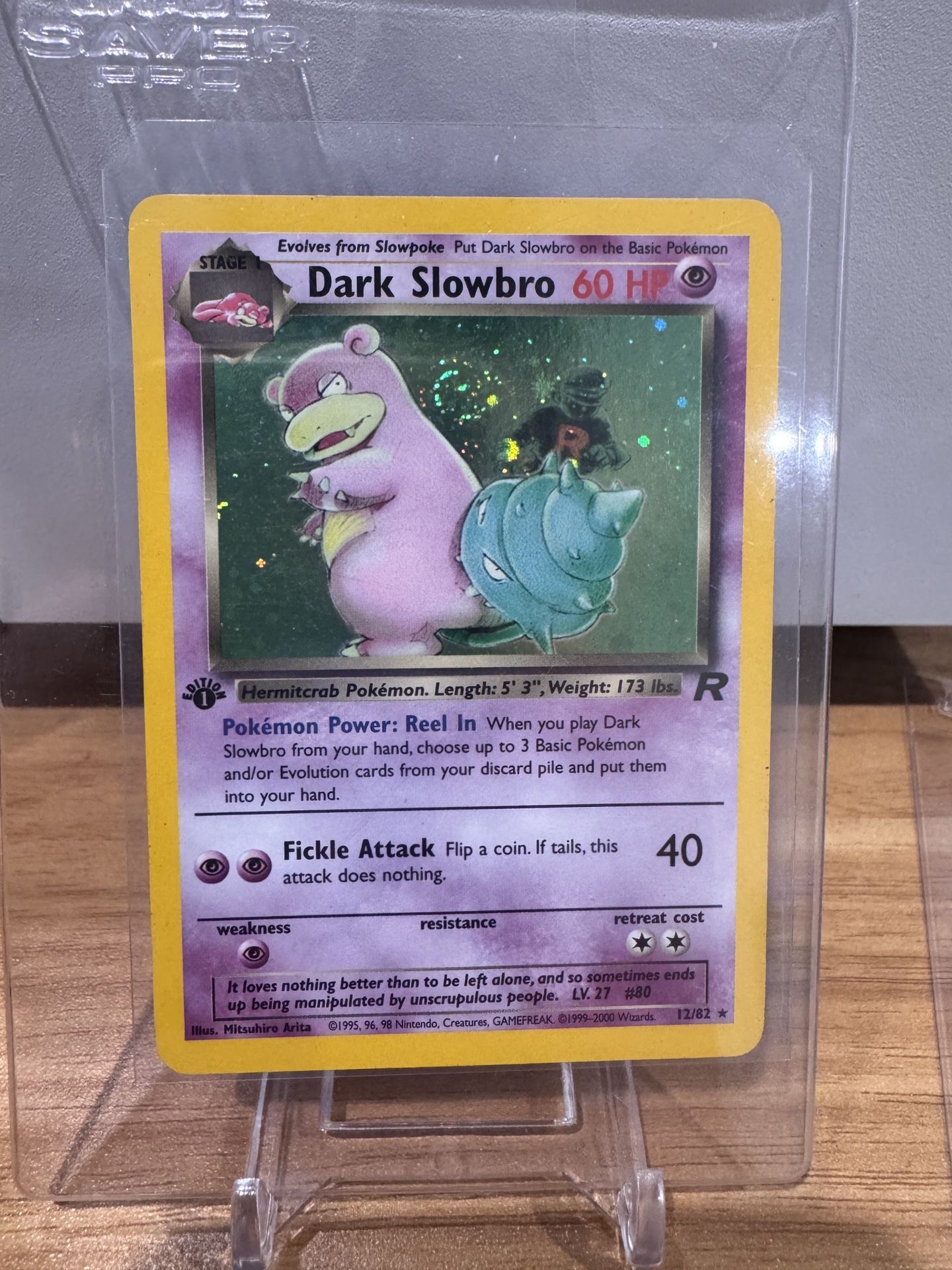 Vintage Pokemon 1st Edition Slowbro (with Swirl/NM)
