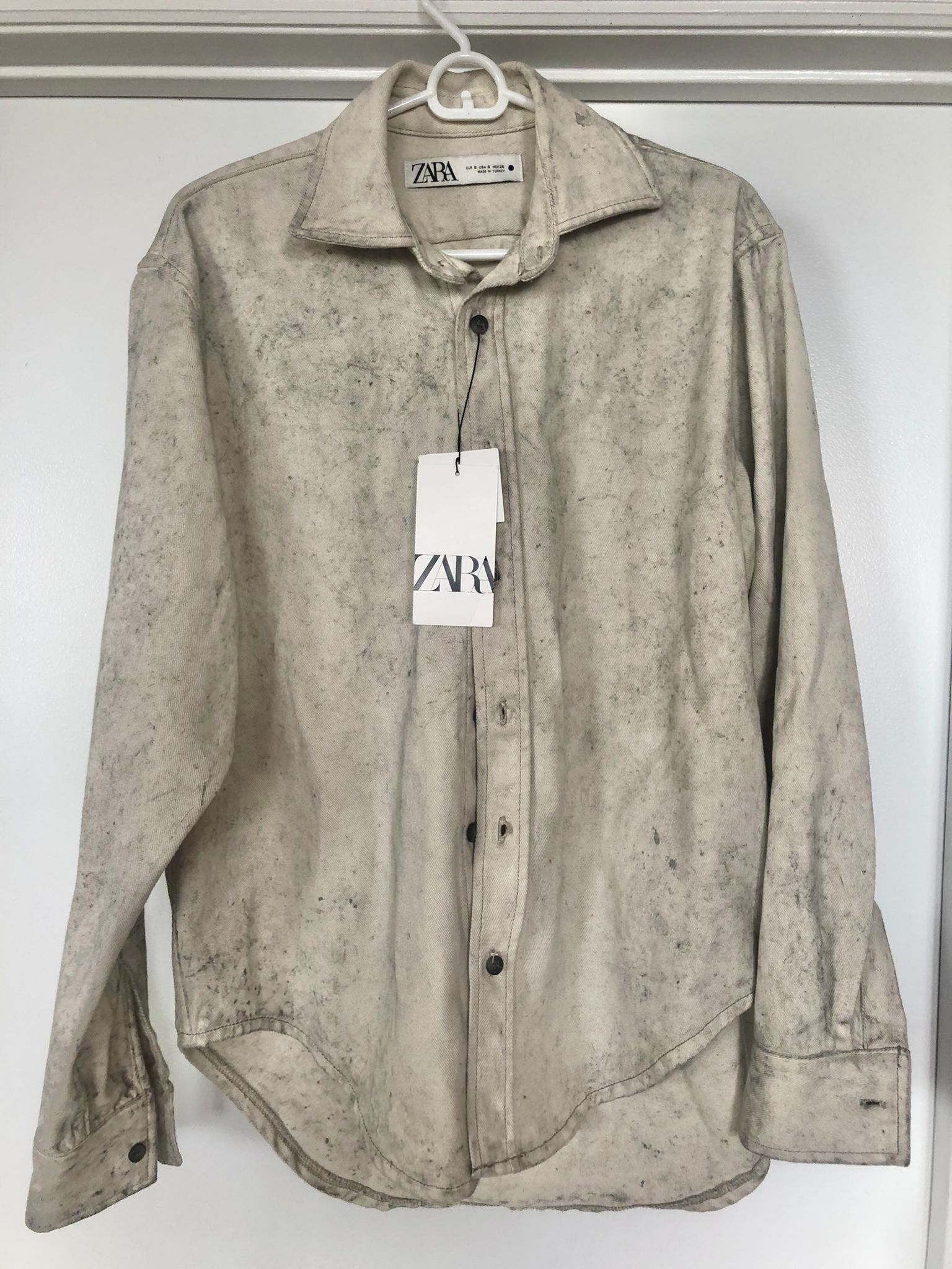 Zara - White Denim Buttoned Jacket Men's Size Small *READ