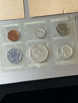 1964 SILVER PROOF SET. All 5 COINS CERTIFICATE AND SPACERS