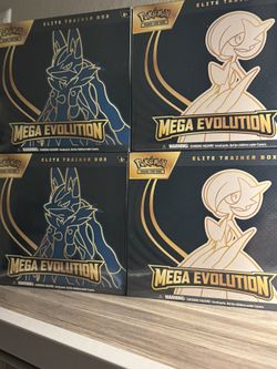 New Sealed Mega Evolution Elite Trainer Boxes (x8 Lucario, x4 Gardevoir)