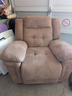 Beige suede LARGE recliner chair (need truck)
