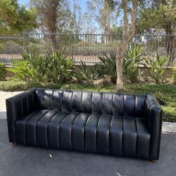 Black leather sofa