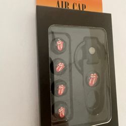 4 ~ Rolling Stones Black Air Valve Caps 