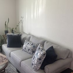 Santa Barbara Blue and Cream Striped Sofa & Loveseat