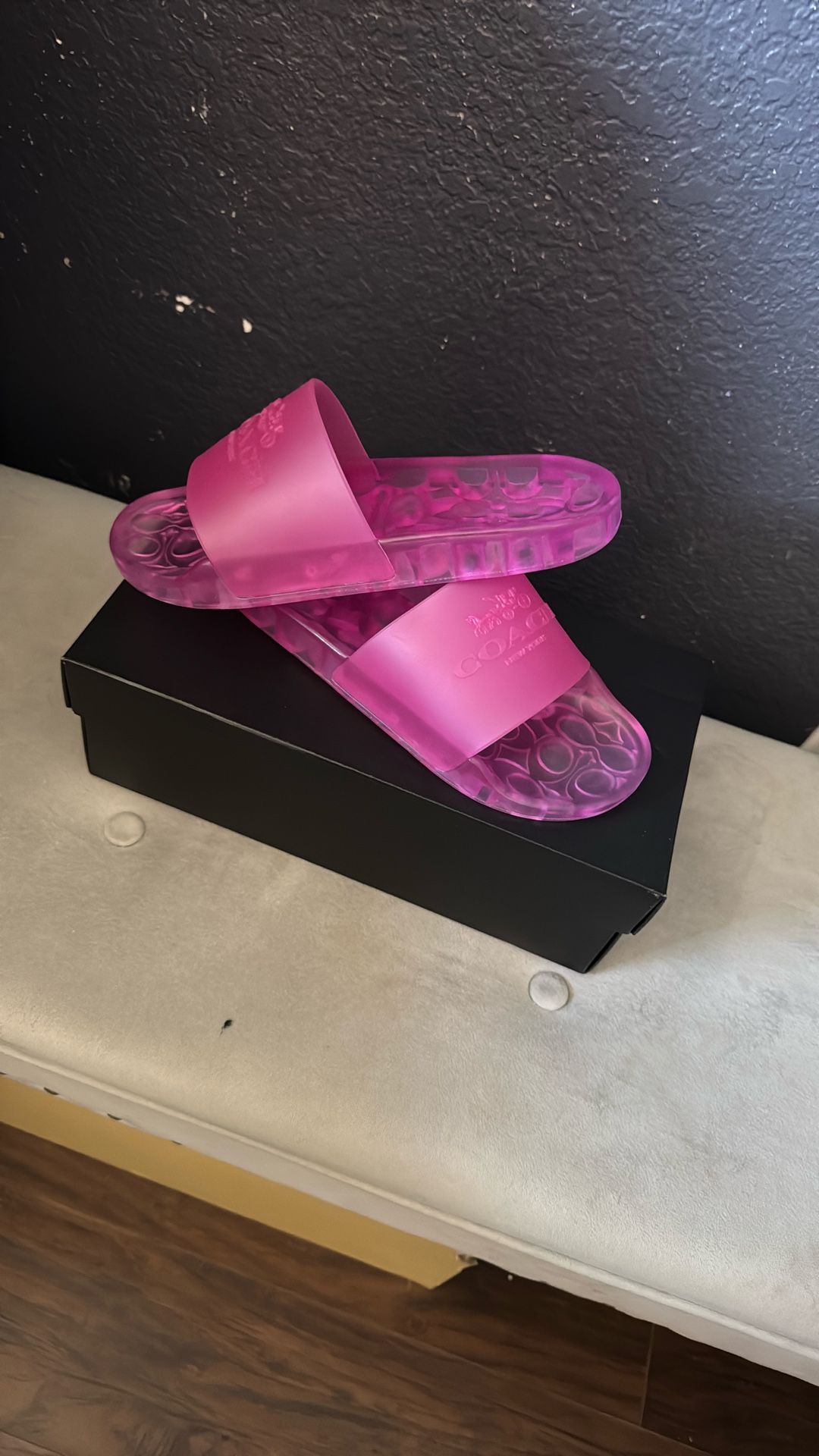Coach Pink Jelly Sandals