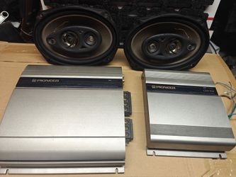 Pioneer old school car audio 4 way 6x9, 2 amplifiers