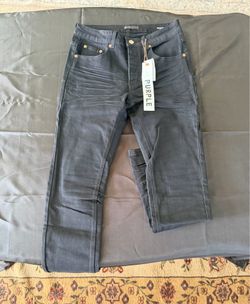 Black denim purple jeans