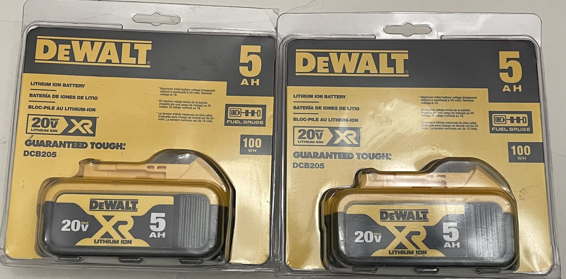 DEWALT 20-Volt MAX XR Premium Lithium-Ion 5.0Ah Battery Pack(2)