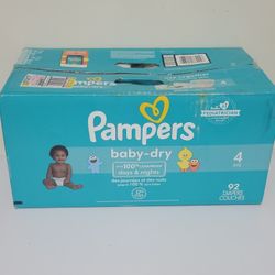 Diapers Size 4, 92 count - Pampers Baby Dry Disposable Diapers
