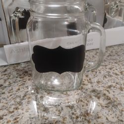 Set Of 12 Charcoal Writing Mason Mug