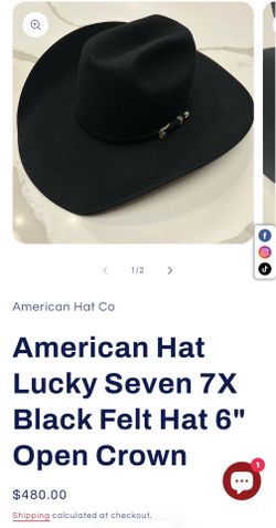 American Hat Lucky Seven 7X Black Felt Hat