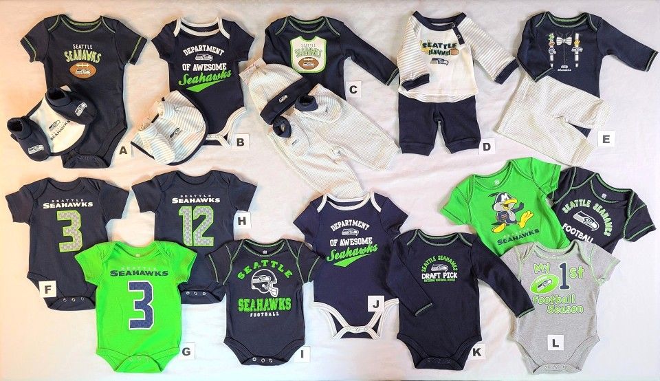 Seattle Seahawks BOY CLOTHES Baby Toddler Newborn to 18 Mo
