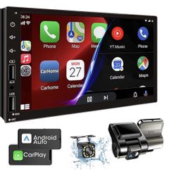 Double Din Car Stereo with Dash Cam—a full‑featured 7" HD touchscreen 