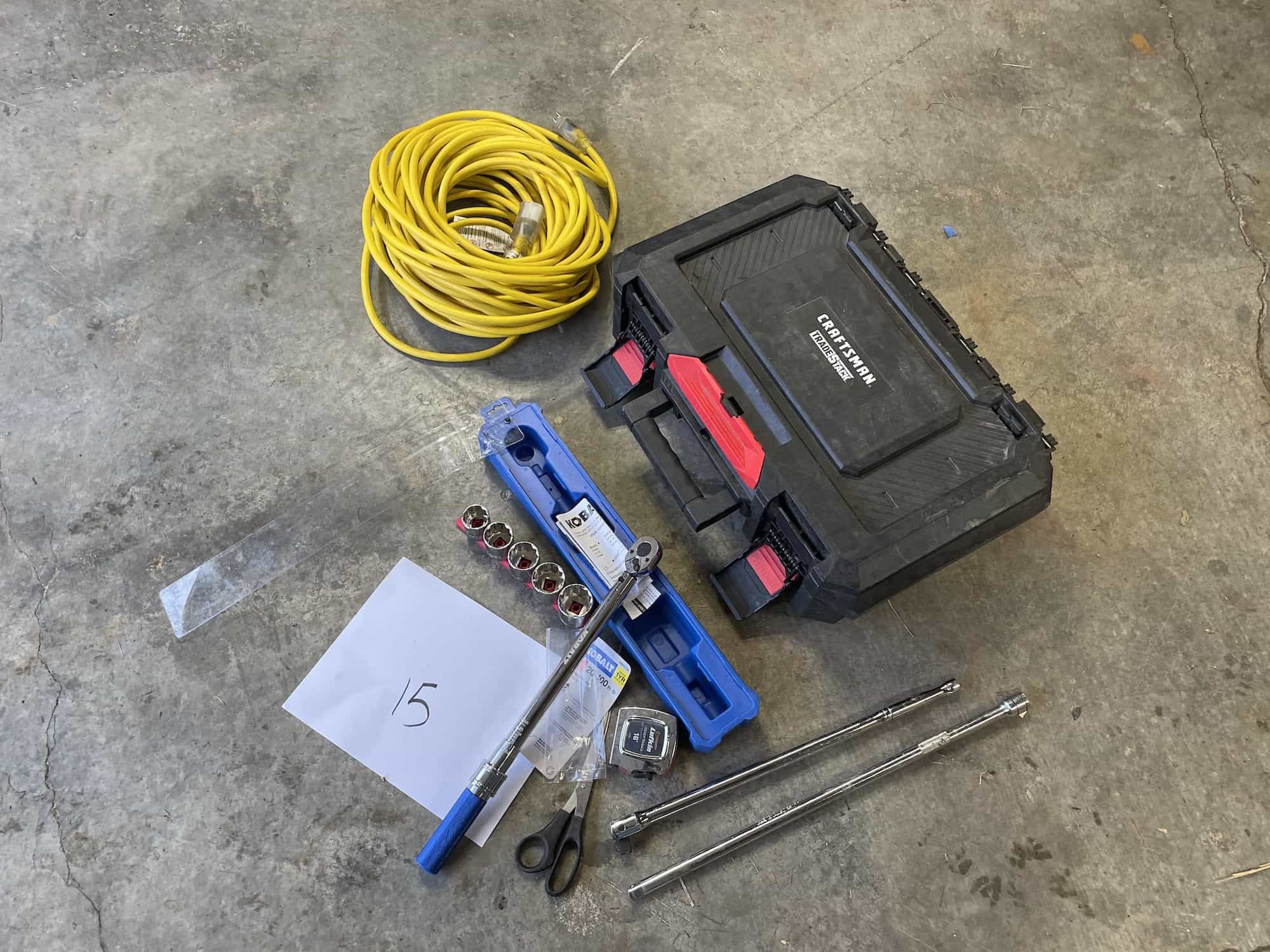 $50 - Tools GRAB BAG #15: High Capacity Torque Wrench barely used, 1/2 in Socket Set, 1/2in Breaker bar + Extender & More
