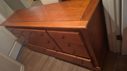 Wood Dresser/ 2 night stands  with Multiple Drawers