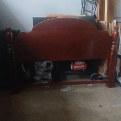 Real Wooden Queen  Headboard And Nightstand 